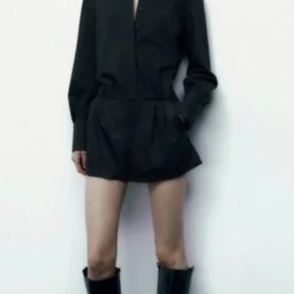 Dark grey Button-Up Shirt and Matching Shorts Set - Picture 4 of 15